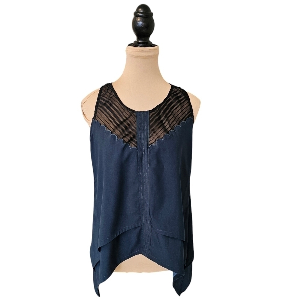 Gentle Fawn Green With Black Accents Tank Top Sz S